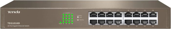 Tenda TEG1016D 16-Port Gigabit Ethernet Switch Fanless Plug & Play unmanaged RACK mount - eBuy UAE